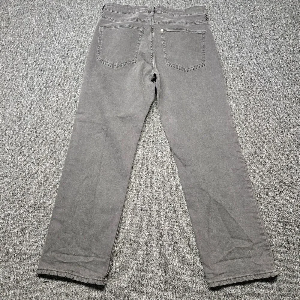 H&M &Denim Jeans Women’s 8 High Waist Straight Leg Gray Stretch Ankle Pants